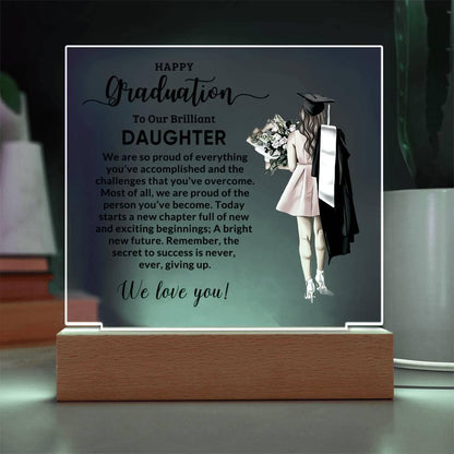 Daughter Personalized Graduation Keepsake Acrylic Plaque - Mallard Moon Gift Shop