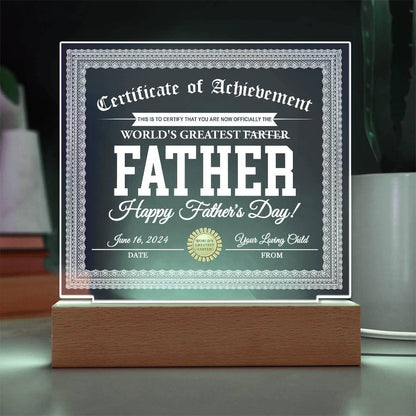 Dad Gift - World's Greatest Farter Funny Personalized Acrylic Plaque - Mallard Moon Gift Shop