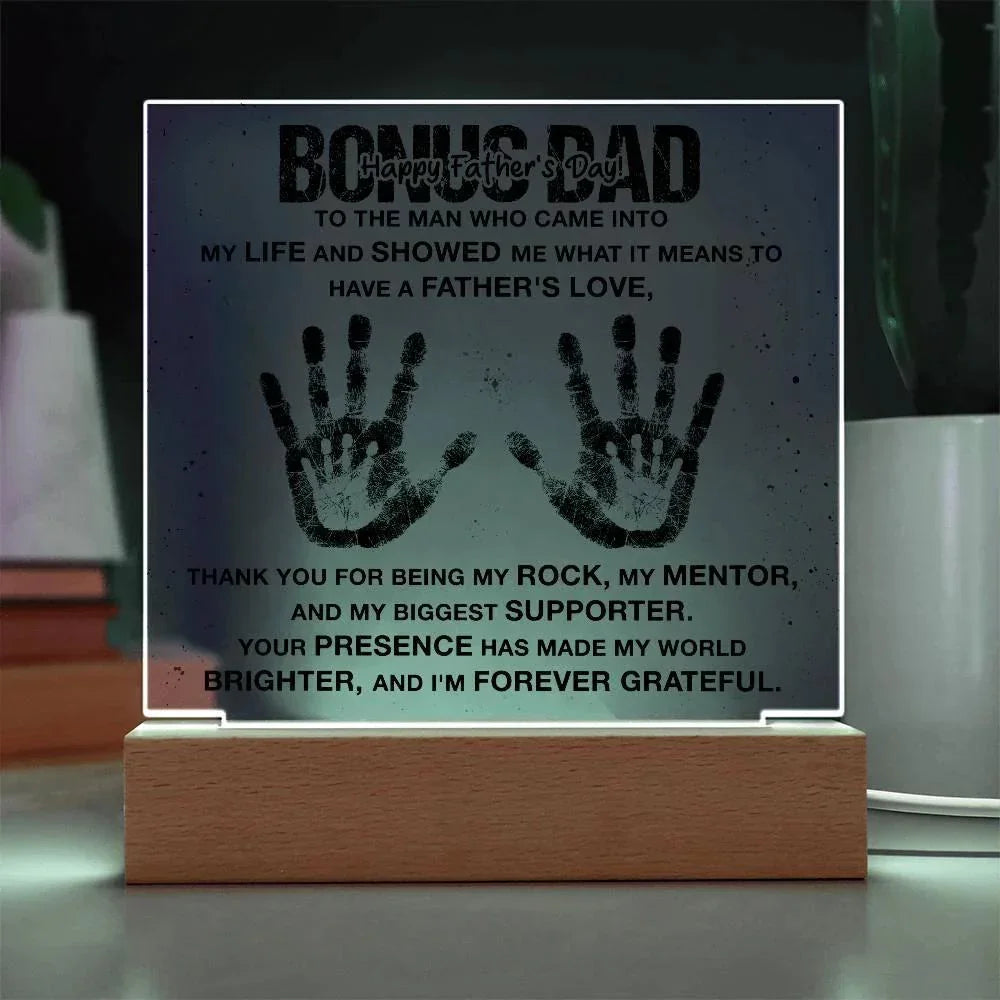 Bonus Dad You are my Rock Acrylic Plaque