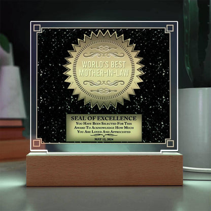 Mother-in-law Seal of Excellence Acrylic Plaque Mother's Day Gift - Mallard Moon Gift Shop