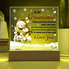 Grandma - Loved You My Whole Life Square Acrylic Plaque with Lighted LED Wooden Base