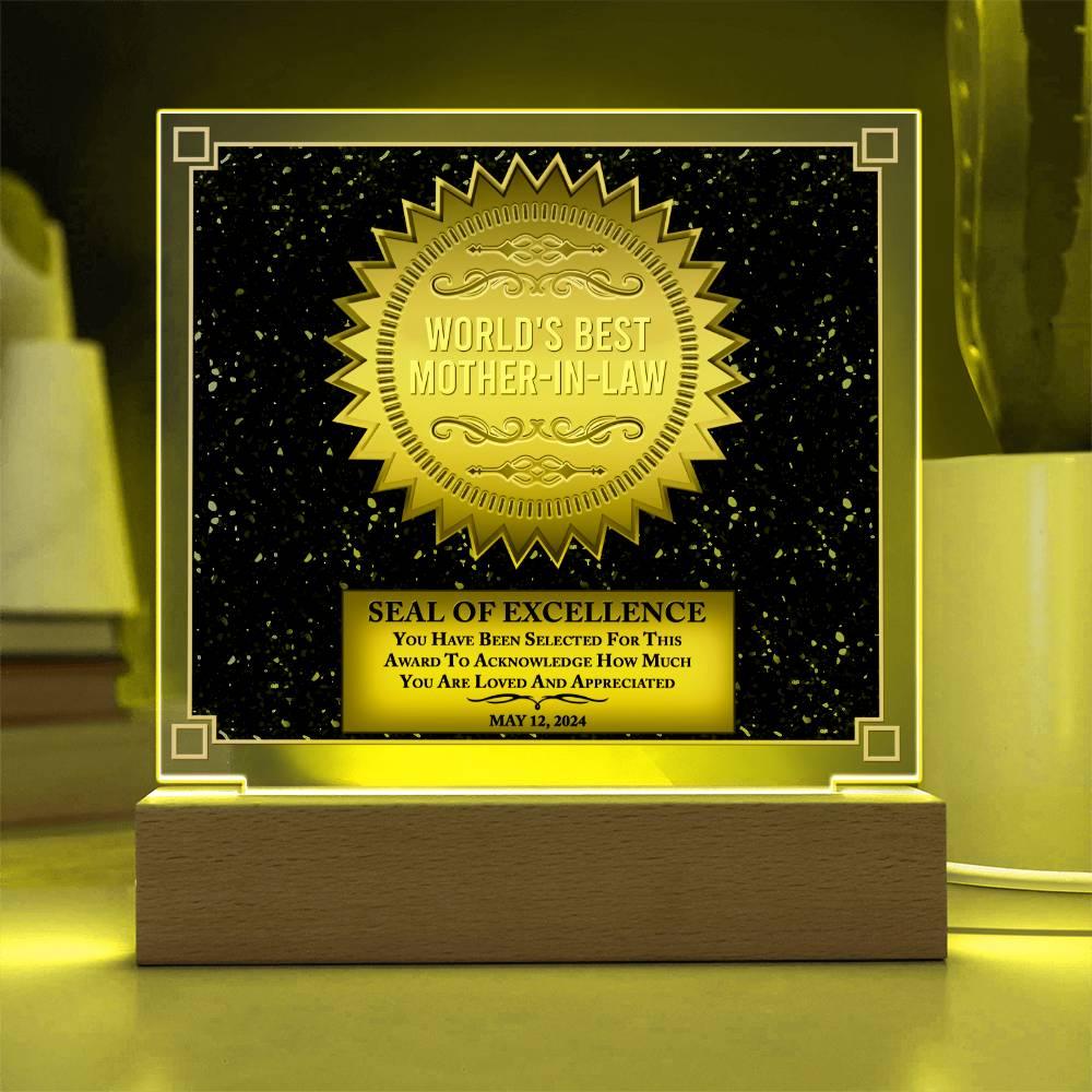 Mother-in-law Seal of Excellence Acrylic Plaque Mother's Day Gift - Mallard Moon Gift Shop