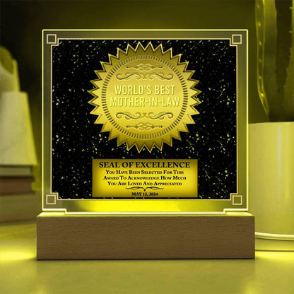 Mother-in-law Seal of Excellence Acrylic Plaque Mother's Day Gift - Mallard Moon Gift Shop