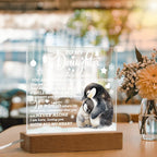 Daughter Penguin Acrylic Plaque – Heartfelt Christmas or Birthday Gift from Mom or Dad | “You Are Capable” LED Light Display