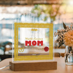World's Greatest Mom Personalized Certificate – LED Acrylic Plaque Gift for Mother's Day