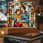 Sewing Together - Stained Glass Style LED Acrylic Plaque – A Heartfelt Gift for Quilters, Crafters, and Mothers