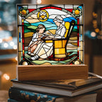 Grandmother and Granddaughter - Stained Glass Style LED Acrylic Plaque – A Touching Gift of Love and Legacy
