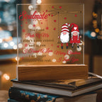 To My Soulmate Acrylic Plaque – Gnome Couple LED Light Gift | Romantic “I Found a Love” Christmas Keepsake