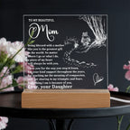 To My Beautiful Mom - Personalized LED Lighted Acrylic Plaque Keepsake - The Greatest Gift
