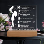 Mother Acrylic LED Plaque – A Word That Means the World to Me | Heartfelt Mother's Day Gift