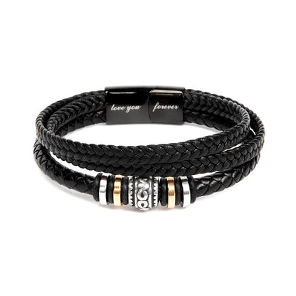 Son Graduation Personalized Leather Bracelet Embrace the Future - Mallard Moon Gift Shop