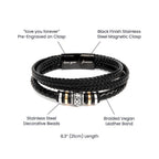 Dad Gift - To My Badass Dad - Braided Leather Men's Bracelet