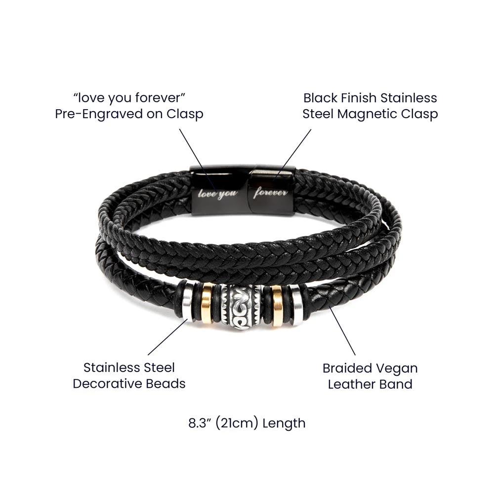 Superhero Birthday Bracelet for Him – “Love You Forever” Engraved Men's Gift | Comic Card Style for Son, Husband, or Boyfriend