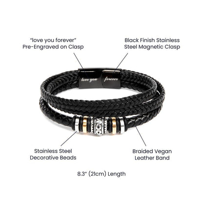 Son Graduation Personalized Leather Bracelet Embrace the Future - Mallard Moon Gift Shop