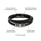 My Wonderful Daddy - Men's Vegan Leather Bracelet with Message Card - Meaningful Gift for Dad from Son or Daughter