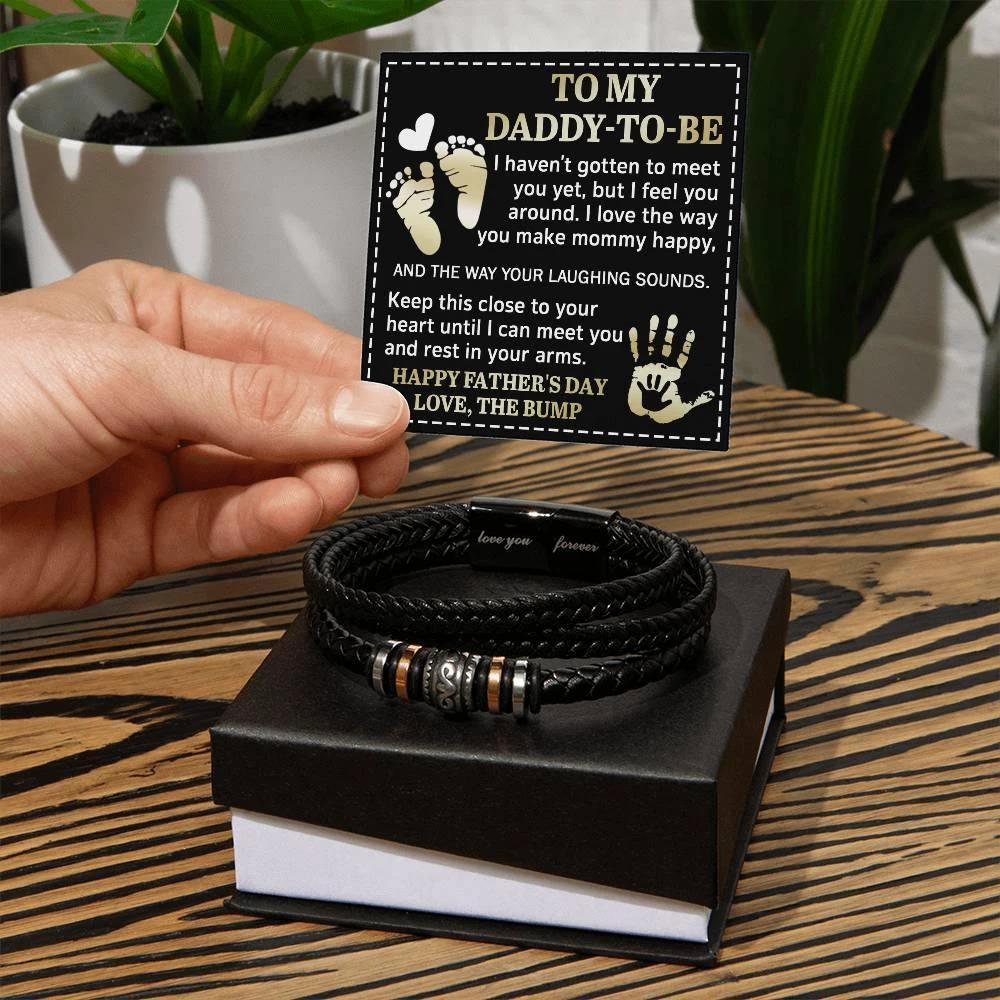 To My Daddy-To-Be Keep This Close To Your Heart Braided Bracelet