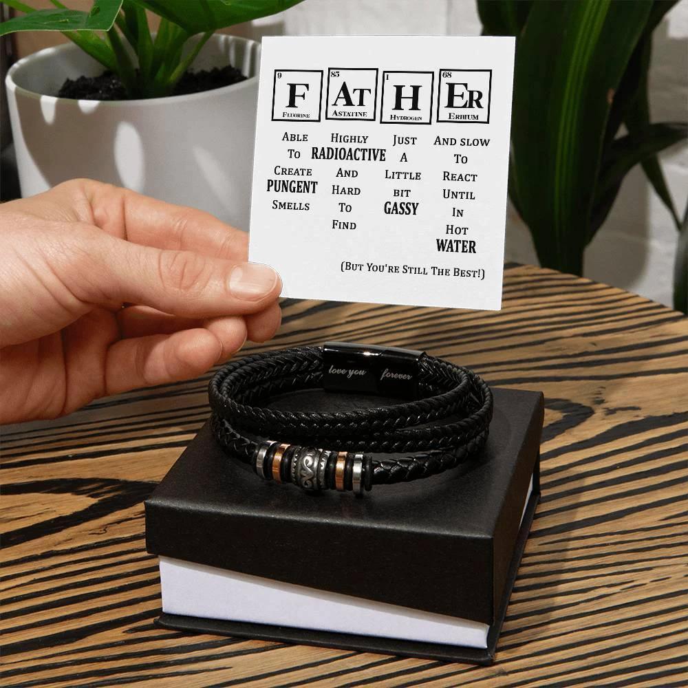 Gift for Father Element Chart You are Still The Best Braided Leather Men's Bracelet