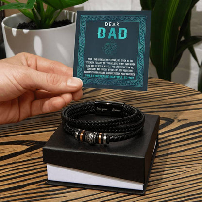 Dad I Am Grateful To You Leather Bracelet - Mallard Moon Gift Shop