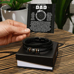 To My Amazing Dad Silent Understanding Viking Compass Leather Bracelet Gift | Thoughtful Father's Day or Birthday Present for Dad from Son or Daughter