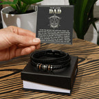 To My Loving Dad- Viking Anchor Braided Leather Bracelet with Inspirational Card - Father's Day, Birthday, or Christmas Gift for Dad from Son or Daughter