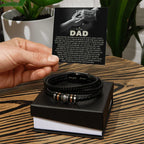 To My Dad Vegan Leather Bracelet Birthday, Father's Day Gift with Heartfelt “Hero in My Life” Message Card