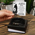 To My Viking Dad Bracelet – Deep Down I Love You All the Time – Norse Father's Day Gift for Strong Dads, Sentimental Keepsake from Son or Daughter