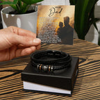 Dad Father's Day Gift - Men's “Love You Forever” Bracelet with “Chosen Love” Sentimental Message Card - Vegan Leather Bracelet - Heartfelt Gift for Dad from Son or Daughter