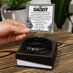 Dad Gift-The One Who Dried My Tears and Makes Me Happy-Braided Leather Men's Bracelet