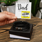 Dad Reduced Price Leather Bracelet - Funny Father’s Day Gift with Sarcastic Price Tag Message Card