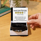 Gift for Fur Dad Belly Rubber Black Braided Leather Men's Bracelet