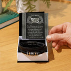 Gift for Bonus Dad I am Grateful You are in My Life Men's Braided Leather Bracelet