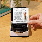 Dear Daddy Happy First Father's Day Leather Braided Men's Bracelet