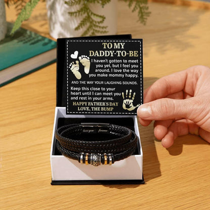 To My Daddy-To-Be Keep This Close To Your Heart Cuban Chain Link Necklace - Mallard Moon Gift Shop