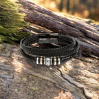 To My Loving Dad Leather Bracelet Gift – Unconditional Love and Appreciation Lion Message Card - Thoughtful Father's Day or Birthday Gift from Son or Daughter