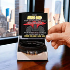 Dad Gift - To My Hero Dad Catching Me When I Fell - Braided Leather Men's Bracelet