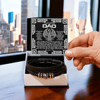 Dad Father's Day Gift from Son - Men's “Love You Forever” Bracelet with Celtic Dragon Message Card - Vegan Leather Beaded Bracelet