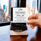 Dad Unspoken Words Leather Braided Men's Bracelet