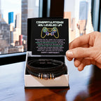 Level-Up Birthday Bracelet for Him – “Love You Forever” Gamer Gift | Encouraging Message for Son, Boyfriend, or Husband
