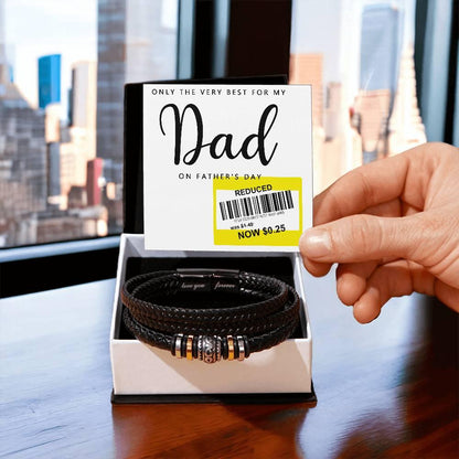Gift for Dad on Father's Day Only the Best Braided Leather Bracelet - Mallard Moon Gift Shop