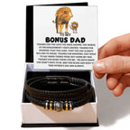 Bonus Dad Father's Day Gift - Men's Love You Forever Bracelet with Grateful Heart Message Card - Braided Vegan Leather Bracelet - Meaningful Stepdad Appreciation Gift