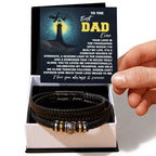 To the Best Dad Ever- Men's Braided Leather Bracelet - Your Love is the Foundation - Birthday, Father's Day Gift