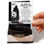 To My Viking Dad Bracelet – Deep Down I Love You All the Time – Norse Father's Day Gift for Strong Dads, Sentimental Keepsake from Son or Daughter
