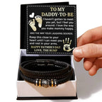To My Daddy-To-Be Keep This Close To Your Heart Braided Bracelet