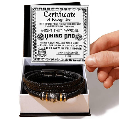Dad Jewelry Gift -The Viking Leather Braided Men's Bracelet - Mallard Moon Gift Shop