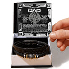 Dad Father's Day Gift from Son - Men's “Love You Forever” Bracelet with Celtic Dragon Message Card - Vegan Leather Beaded Bracelet