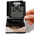 To My Amazing Dad Silent Understanding Viking Compass Leather Bracelet Gift | Thoughtful Father's Day or Birthday Present for Dad from Son or Daughter