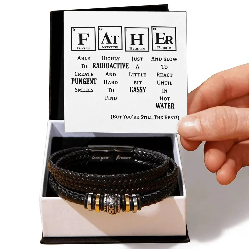 Gift for Father Element Chart You are Still The Best Braided Leather Men's Bracelet