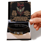 To My Awesome Dad Vegan Leather Bracelet Birthday, Father's Day Gift with Norse-Inspired “Always Present Guide" Message Card -