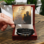 Dad Father's Day Gift - Men's “Love You Forever” Bracelet with “Chosen Love” Sentimental Message Card - Vegan Leather Bracelet - Heartfelt Gift for Dad from Son or Daughter