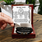 Loyal to the Bone Dad Bracelet – Viking-Inspired Gift for Father from Son or Daughter – Leather Bracelet with Sentimental Message Card